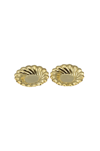 ANTEPSEPETİ Gold Plated 2-Piece Flowered Copper Tea Plate