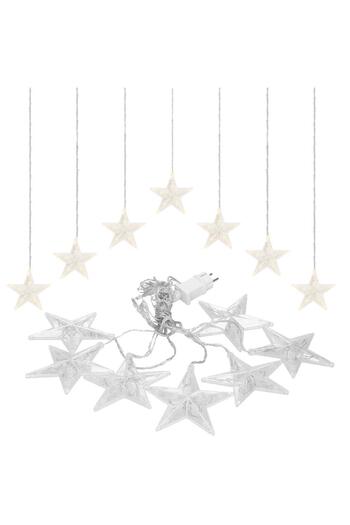SERSIMO (DL) Curtain light garland with stars 72 LEDs, 2m, for indoor/outdoor use, white lighting