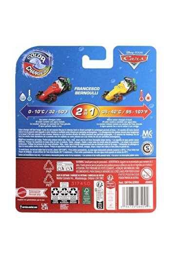 mattel Color Changer Francesco Bernoulli Toy Car, 8cm, Multicolor, 1:55, for Kids 3+