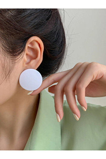 Inovius White Round Earrings - 94224