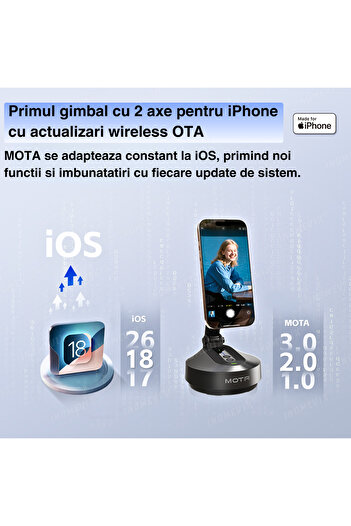 INOMEVIX MOTA Foldable 2-Axis Gimbal for iPhone with Apple DockKit