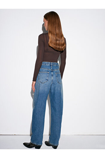Dilvin 72070 100% bumbac Baggy Jean-Mavi