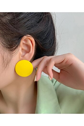 Inovius Round Yellow Earrings - 22877