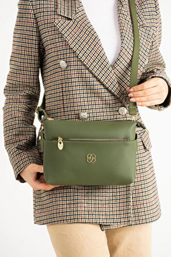 Rosmod Women's Khaki Two-Compartment Hand and Shoulder Bag