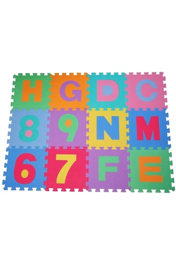 OEM Puzzle mat with numbers and letters for children, 17 x 17 cm Multicolor, set of 36 pieces