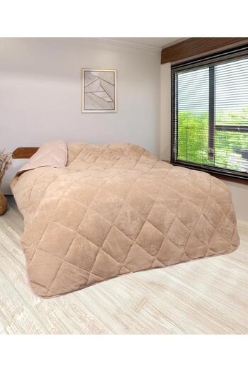 Budi Welsoft Quilt Double Size Quilt 200*220 Double Sided-Brown