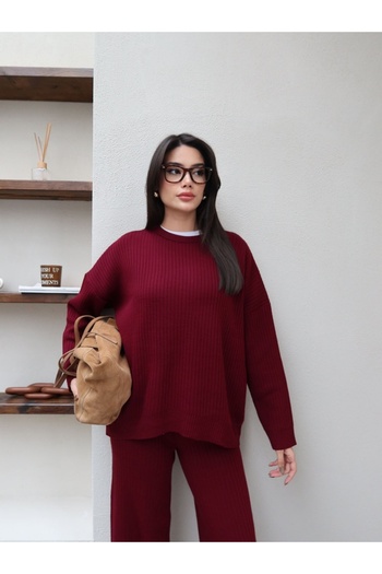 ESRAHELVACI Corded Crew Neck Knitwear Set