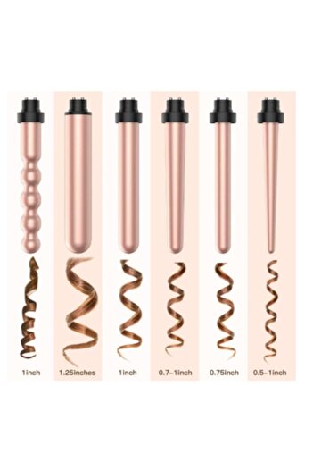 K KATHODE Promo package: 5 in 1 hair curler, Tourmaline ceramic, 2 temperature settings, 180° C-210° C, Suitable for
