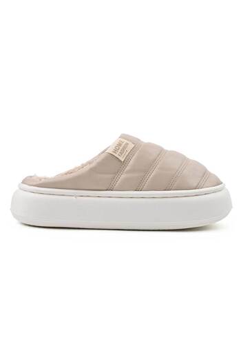 Tmall Women's Slippers, -Leather, Fleece Lined, PD1060, Beige