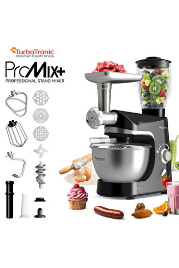 TurboTronic TurboTronic food processor, meat grinder, blender, 3 in 1, 2000 W, 10 speeds, 5 l bowl