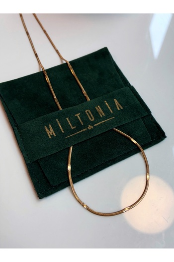 Miltonia Steel Necklace with Crushed Chain Detail