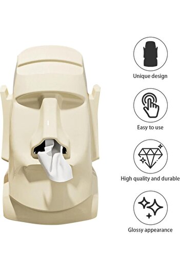 Twisoo Twsioo Modern Plastic Tissue Box – Decorative Stone-Style Paper Towel Holder with Top Storage for