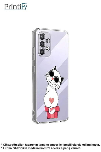 PrintiFy Coolcat Printed Design Camera Protected Transparent Case Compatible with Xiaomi Redmi Note 14 5g