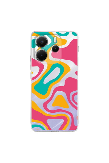 PrintiFy Colorful Pattern 2 Printed Camera Protection Transparent Case Compatible with Xiaomi Redmi Note 14 5g