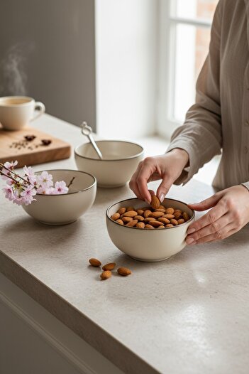 Denia Home |   Nude |   Cream Soup Bowl - Snack Bowl 12 cm 4 Pieces