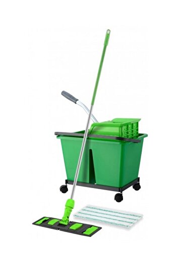 DacEnergy Professional cleaning set, aluminum handle, flat microfiber mop with a length of ...