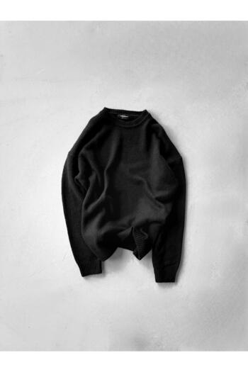 ablukaonline Men's Oversized soft texture pullover black