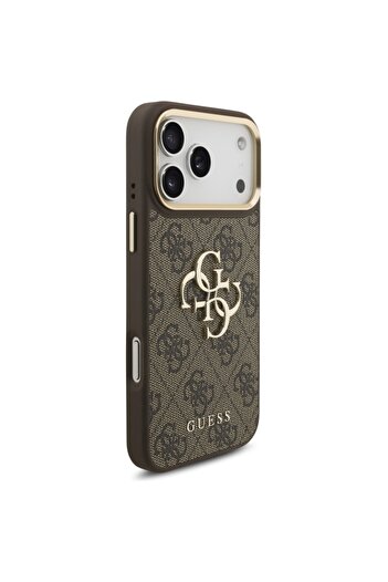 Guess Case for iPhone 17 Pro Max, Silicone 4G Big Metal Logo, Slim Protection, Brown