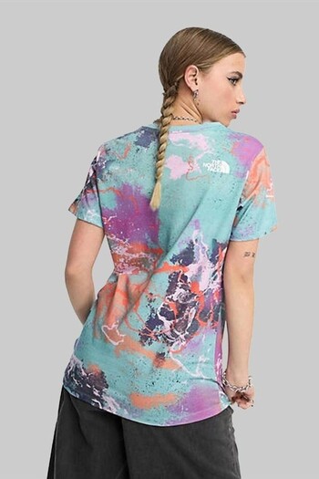 THE NORTH FACE Εποχιακό μπλουζάκι πολύχρωμο Reef Waters TNF Distort Print Γυναικείο φαρδύ βαμβακερό κοστούμι