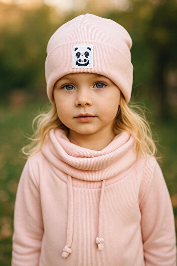 MintTasarımButik Cotton Cable Knit Beanie Neck Collar Set for Baby and Child Yavruağzı – Winter Soft Set