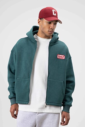 VAMOSCLO Oversize Zippered Hooded Sweatshirt Nefti