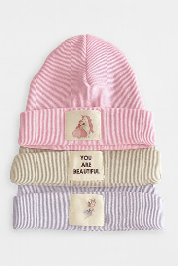 anna sofie New 1-5 Years Old 3-Piece Ribbed Beanie Set