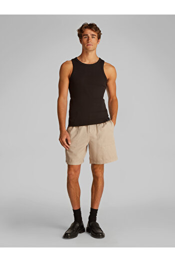 Calvin Klein Men White Pepper Cotton Linen Twill Shorts