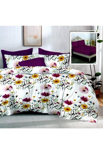Pucioasa 6-piece finet bedding set, yellow purple flowers