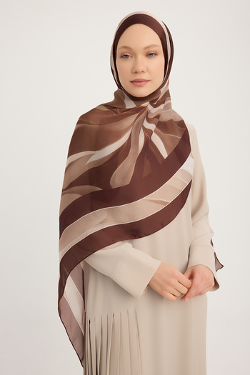 Schaless Celestial Tide - Burgundy - Aurora Patterned Janjan Shawl - 70X190 cm