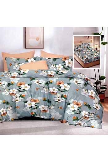 Pucioasa 6-piece finet bedding set, beige orange flowers