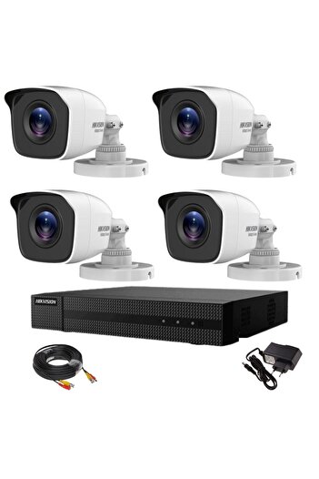 Hikvision Full HD surveillance kit 4 outdoor cameras Hiwatch series, IR 20m, DVR and accessories