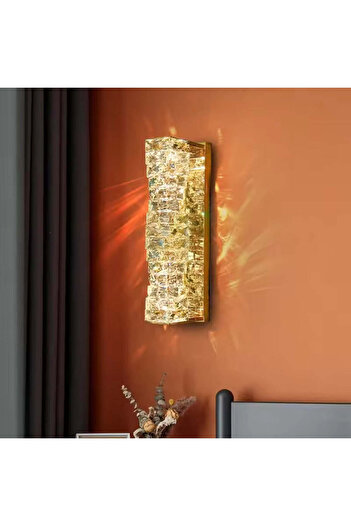 RFAN LED Wall Lamp, Model B6720, Crystal Texture, 3 Light Types, 20W, Gold