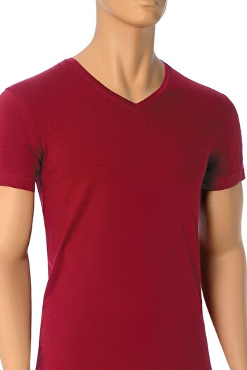 Öts Pack of 2 Men's Modal V-Neck T-shirt Red