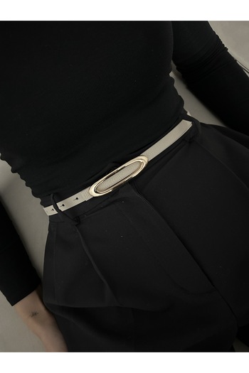 LİA KEMER Blaze Imported Gold Buckle Model Women's Belt Waist Belt Coat Belt Dress Belt Trouser Belt