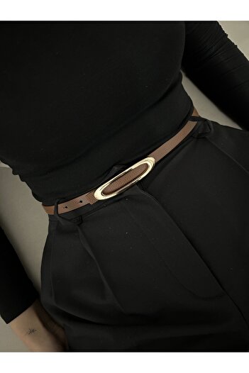 LİA KEMER Blaze Imported Gold Buckle Model Women's Belt Waist Belt Coat Belt Dress Belt Trouser Belt
