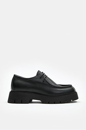NILUFARR Luana Black Genuine Leather Women's Loafer