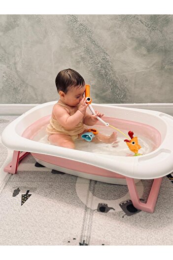 Bebelul Premium Foldable Bathtub PINK – Thermometer + Ergonomic Cushion