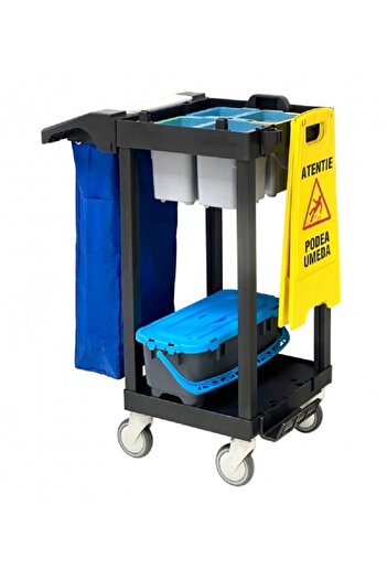 DacEnergy Cleaning trolley, 4 5 L buckets with dosing sieve, 1 sealed bucket of ...