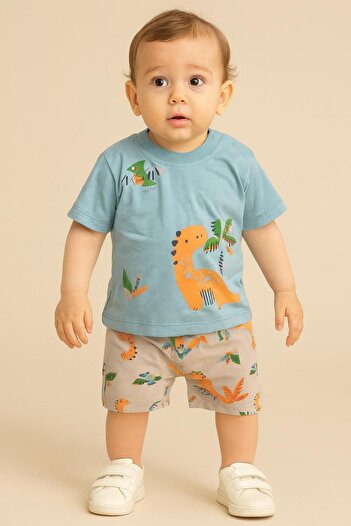 RAPAPA Baby Boy Slim Fit Short Sleeve Shorts Set 1010