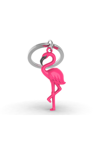 Metalmorphose Metal keychain, flamingo pattern,