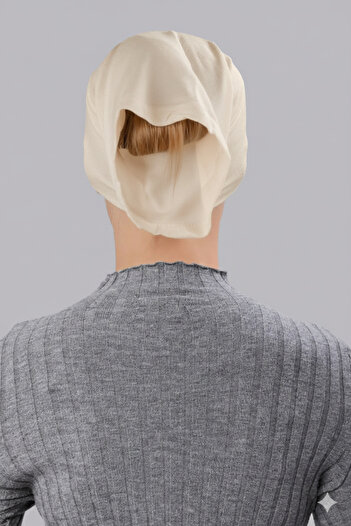 Sonbaharmoda Hijab Turban Bone Front Seamless Ready-To-Wear Practical Snap-On Plain Bonnet Cotton Lycra Combed Cotton