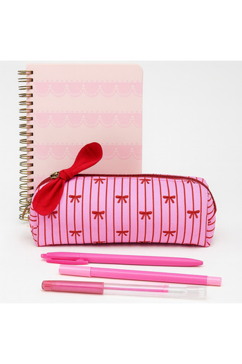 Yare Atelier Single Compartment Fabric Pencil Case, Patterned Zippered Washable Fabric Pencil Case Pen Holder