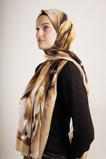 Akel Patterned Cotton Silk Shawl Pattern-3