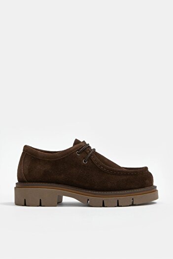 NILUFARR Isabella Bitter Brown Suede Genuine Leather Women's Loafer
