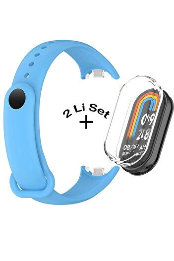 Nezih Case Xiaomi Mi Band 8 / Mi Band 9 Compatible Classic Cord Silicone + Case Protector