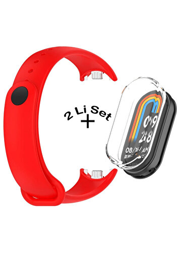 Nezih Case Xiaomi Mi Band 8 / Mi Band 9 Compatible Classic Cord Silicone + Case Protector