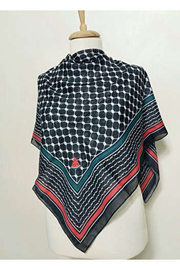 istanbul prensesleri Women's Men's Pashmina Palestine Black Keffiyeh Model Square Pashmina 100 cm