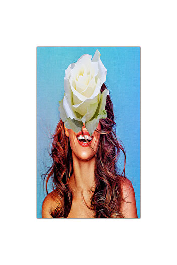 Generic Canvas Wall Art - Woman with a Rose - p120