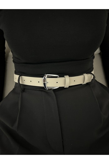 LİA KEMER Classic Silver Buckle Model Women's Belt Waist Belt Coat Belt Dress Belt Trouser Belt