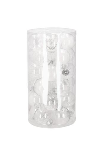 SERSIMO Unique Christmas bauble set, 30 pieces, 7cm, transparent and white